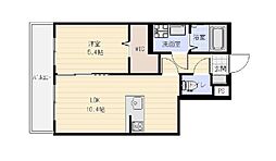 エルモッソ 1LDKの間取図画像