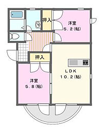 キョウドウエクセレントハイツ 2LDKの間取図画像