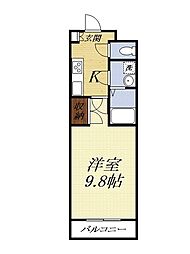 ブライトメッカ 1Kの間取図画像