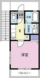 レトアさくら 1Kの間取図画像