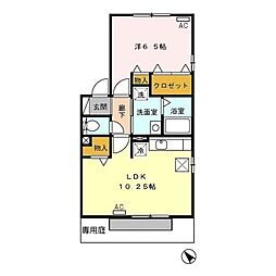 ウィルモア吉栄 1LDKの間取図画像