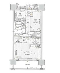 ル・シェモア利町 2LDKの間取図画像