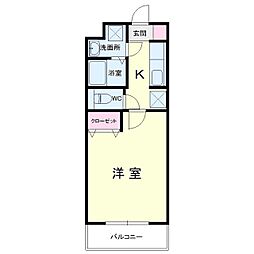 ブリアール 1Kの間取図画像