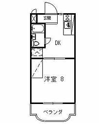 ローヤル石津2 1DKの間取図画像