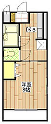 松下パークハイム 1DKの間取図画像