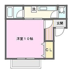 アーベインフラット 1Kの間取図画像
