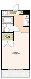 レジデンス曳馬3 1Kの間取図画像