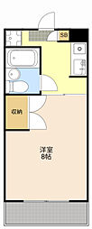 レジデンス曳馬3 1Kの間取図画像