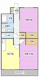 十王マンション 2DKの間取図画像