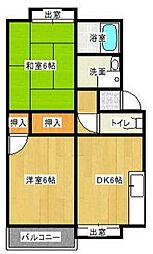 ハウスプラネットB 2DKの間取図画像