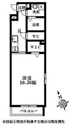 グランストーク八幡 1Kの間取図画像