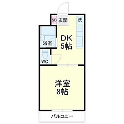 フレンド・シティ2 1DKの間取図画像