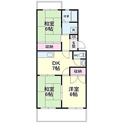 ウィンディホクエン 3DKの間取図画像