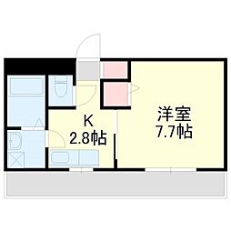 ティアラ西伊場 1Kの間取図画像
