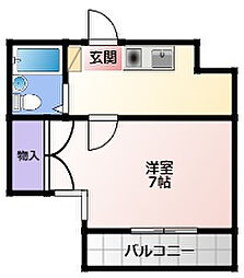 コナビック東伊場 1Kの間取図画像