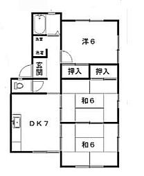 コーポワタナベ1 3DKの間取図画像