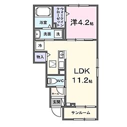 メヌエット 1LDKの間取図画像