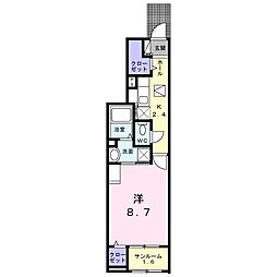 グランドセイバリー 1Kの間取図画像