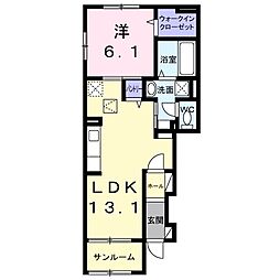 ロケット・ラボ 1LDKの間取図画像
