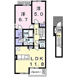 スザンヌ・ランラン 2LDKの間取図画像