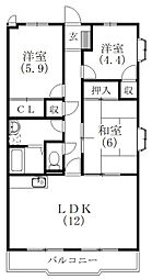 ポテトハウス・和合 3LDKの間取図画像