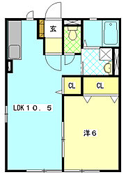 サンメゾン 1LDKの間取図画像