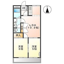 ルミエール 2LDKの間取図画像