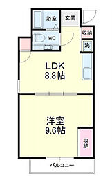 中央煉瓦館 1LDKの間取図画像