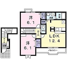 ハイムノルデン 2LDKの間取図画像