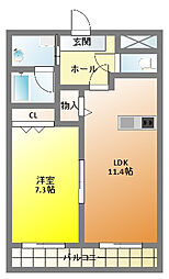 MahaloHAL 1LDKの間取図画像