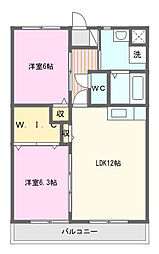 コパンポルテ 2LDKの間取図画像