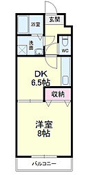 シャンボール3 1DKの間取図画像