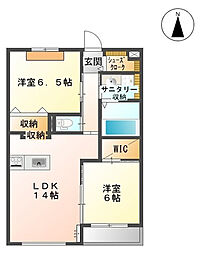 フルール・ド・リス 2LDKの間取図画像