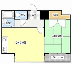 コナビック東伊場 1DKの間取図画像