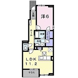 スザンヌ・ランラン 1LDKの間取図画像