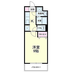 クロスロード広沢 1Kの間取図画像