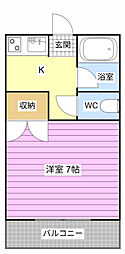 PANSE1 1Kの間取図画像