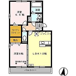 フェリーチェA 2LDKの間取図画像