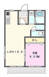 サンライト大一 1LDKの間取図画像