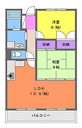 ライフポート野口 2LDKの間取図画像