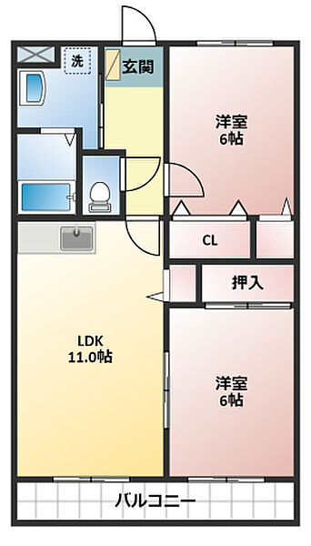 ファミール茄子II 302｜静岡県浜松市中央区茄子町(賃貸マンション2LDK・3階・54.00㎡)の写真 その2