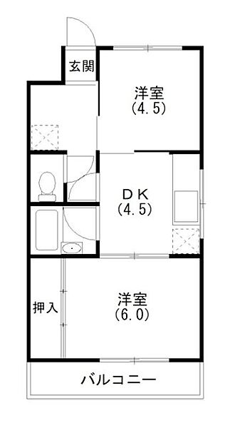 ビアンカアオイ 202｜静岡県浜松市中央区葵東２丁目(賃貸アパート2DK・2階・36.45㎡)の写真 その2