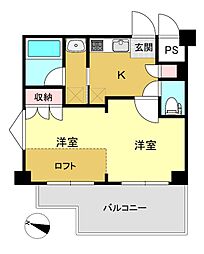 ロイヤルパレス新横浜北プレステージ 1DKの間取図画像