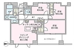 ジオ等々力 3LDKの間取図画像