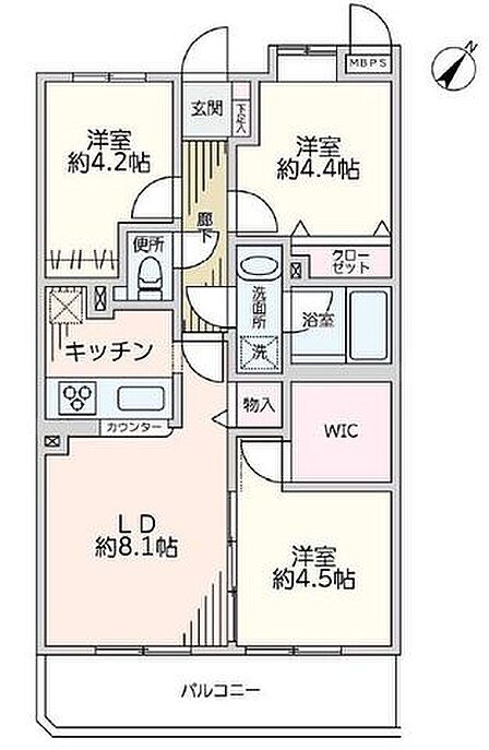 3LDK 間取り