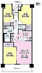 市川大野パークハウス 3LDKの間取図画像