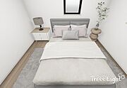 こちらは1階にある5帖の洋室ダブルベッドを配置しても余裕のある広さ！約2.5帖の大きなクローゼットも魅力です！ご夫婦の寝室にいかがでしょうか♪
