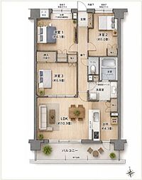 藤和シティホームズ綾瀬 3LDKの間取図画像