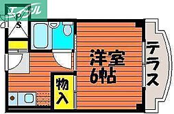 コンフォート広瀬1 1Kの間取図画像