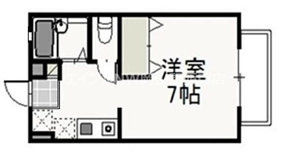 カーサ・アネーロ　B ｜岡山県岡山市北区北方1丁目(賃貸アパート1K・2階・23.18㎡)の写真 その2